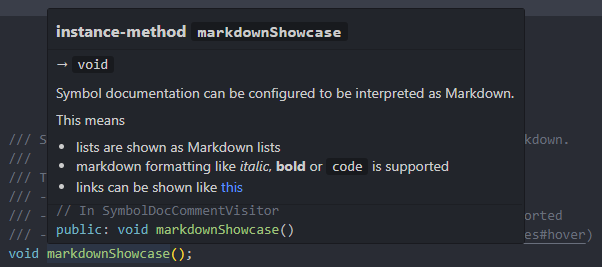 screenshot: hover markdown
